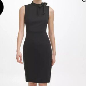 Calvin Klein Black Bow Neck Sheath Dress | Size 12